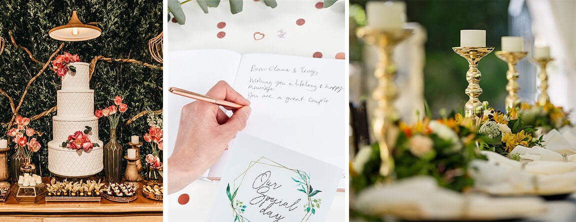 themed wedding green gold