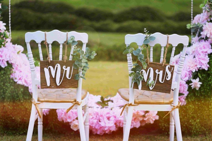 white wedding chairs